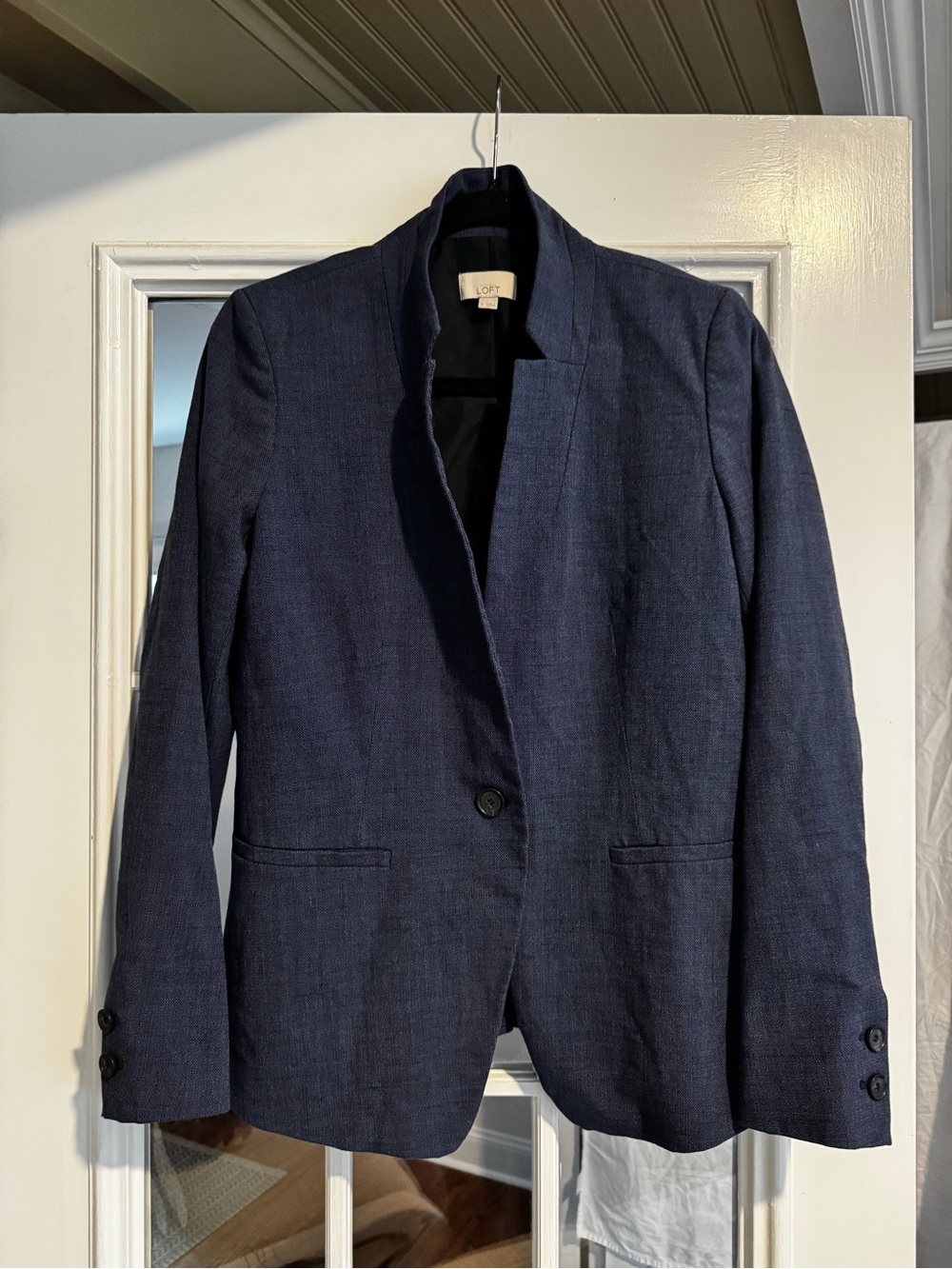 LOFT Dark Navy Single-Button Blazer